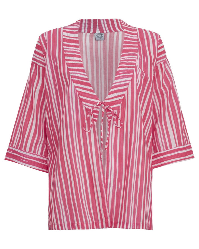CAMISA KIMONO STRIPES ROSA