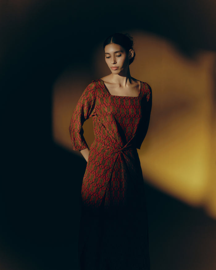 VESTIDO ASA TIGRE GOIABA