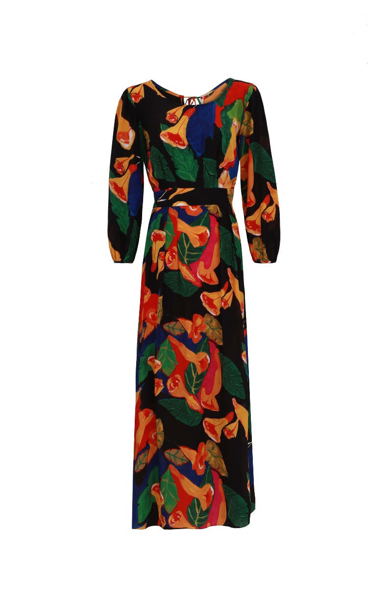 VESTIDO MANUELA TROMBETA DE ANJO PRETO