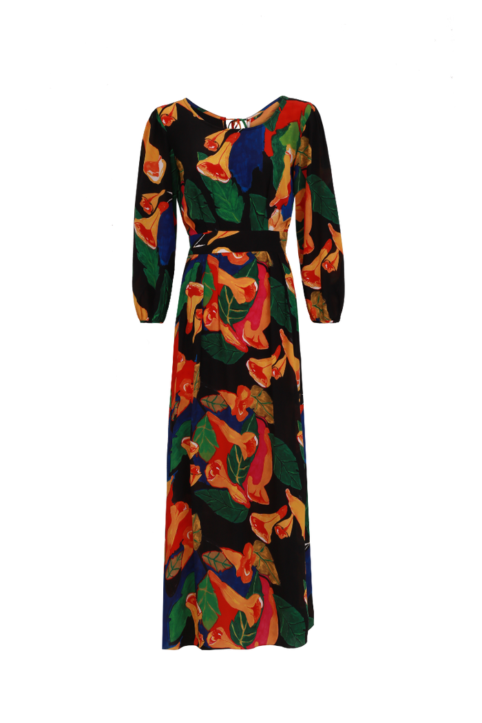VESTIDO MANUELA TROMBETA DE ANJO PRETO