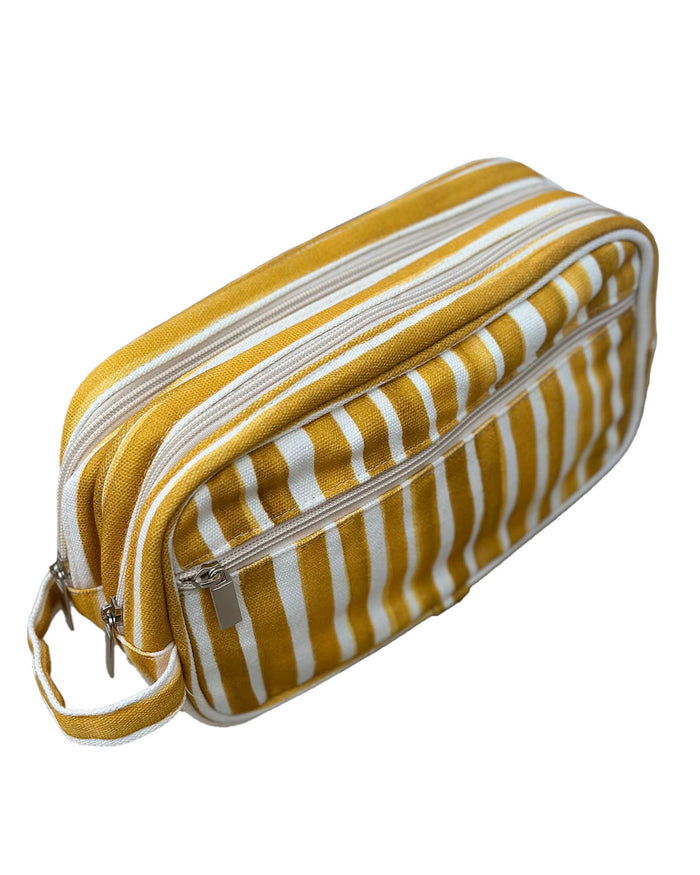 NECESSAIRE GRANDE STRIPES MOSTARDA