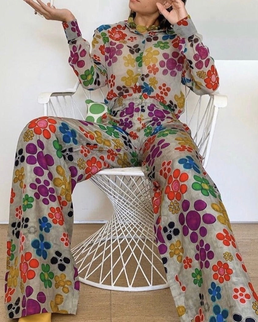 CALÇA PANTALONA FLORZINHA