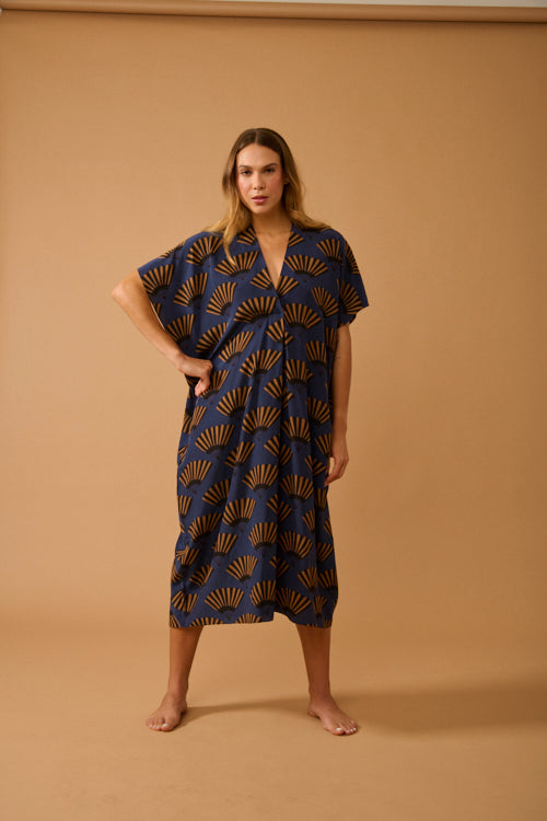 VESTIDO CLARICE LEQUE AZUL