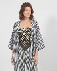 CAMISA KIMONO STRIPES PRETA