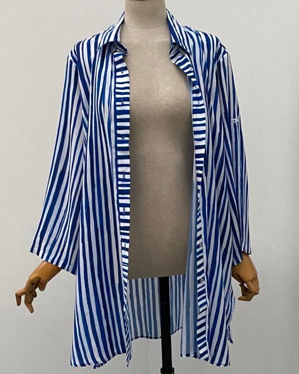 CAMISÃO ELISA STRIPES AZUL