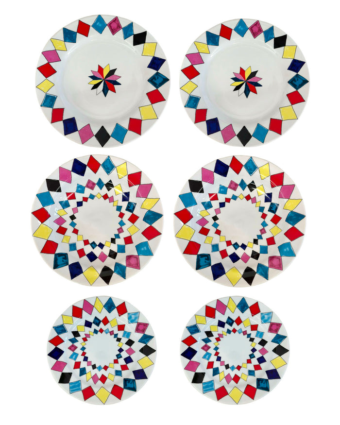 SET DE PRATOS VENEZA PARA 2 PESSOAS COM 6 ITENS