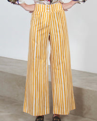 CALÇA RETA STRIPES AMARELO