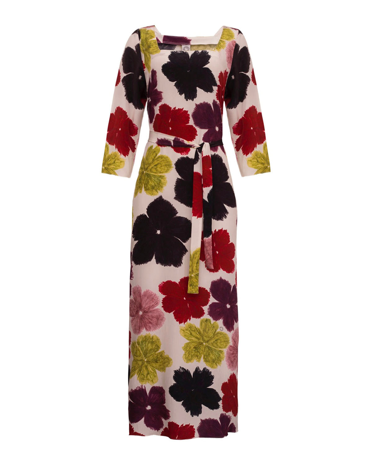VESTIDO ASA LONGO HIBISCOS
