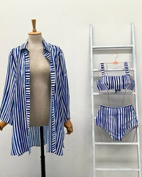 CAMISÃO ELISA STRIPES AZUL