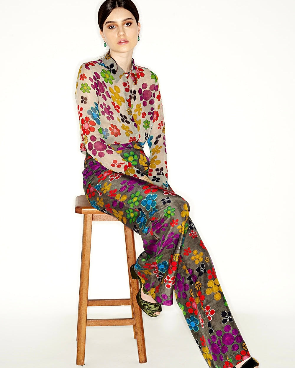 CALÇA PANTALONA FLORZINHA