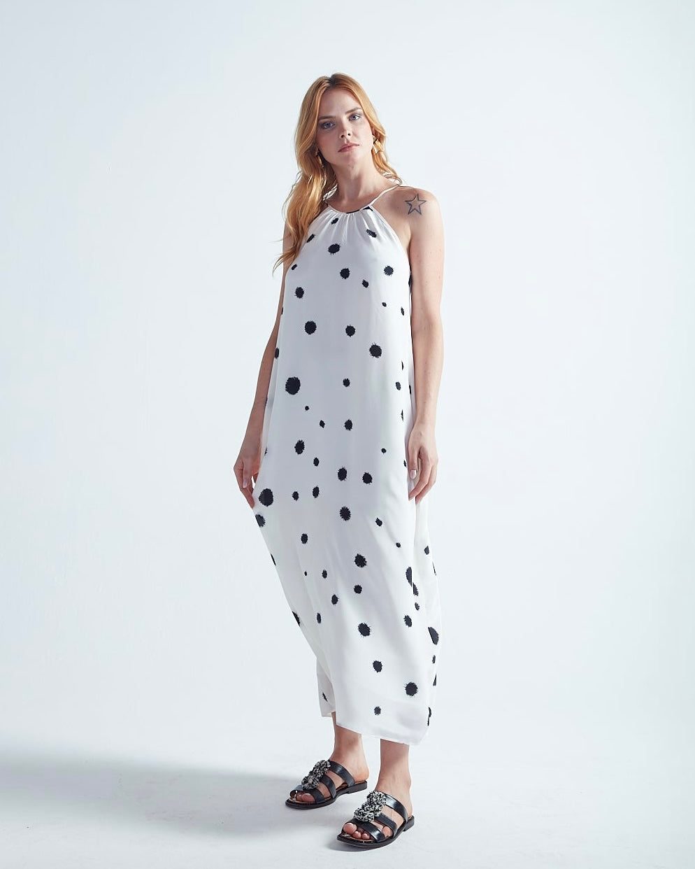 VESTIDO DE AMARRAR OURIÇO BRANCO