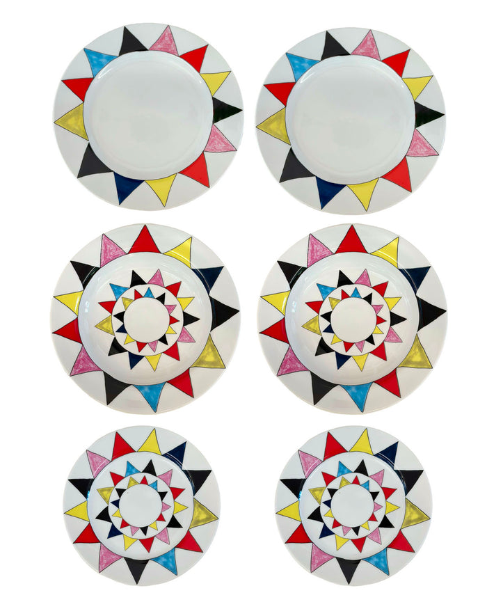 SET DE PRATOS CAPRI PARA 2 PESSOAS COM 6 ITENS