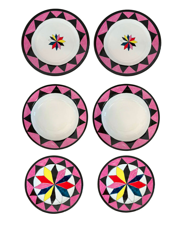 SET DE PRATOS PALERMO PARA 2 PESSOAS COM 6 ITENS
