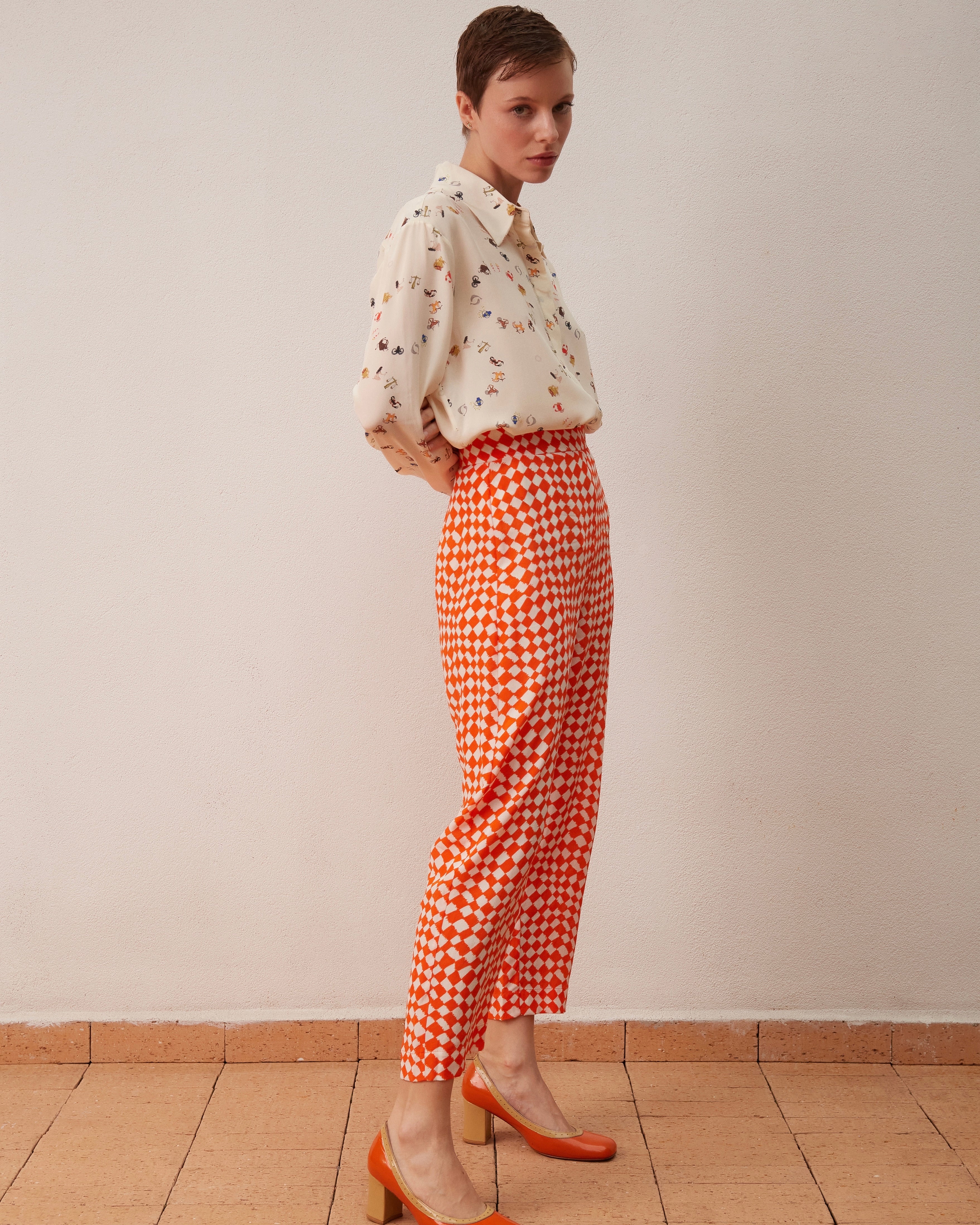 CALÇA GLÓRIA AZULEJO LARANJA