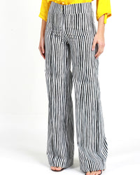 CALÇA RETA STRIPES PRETO
