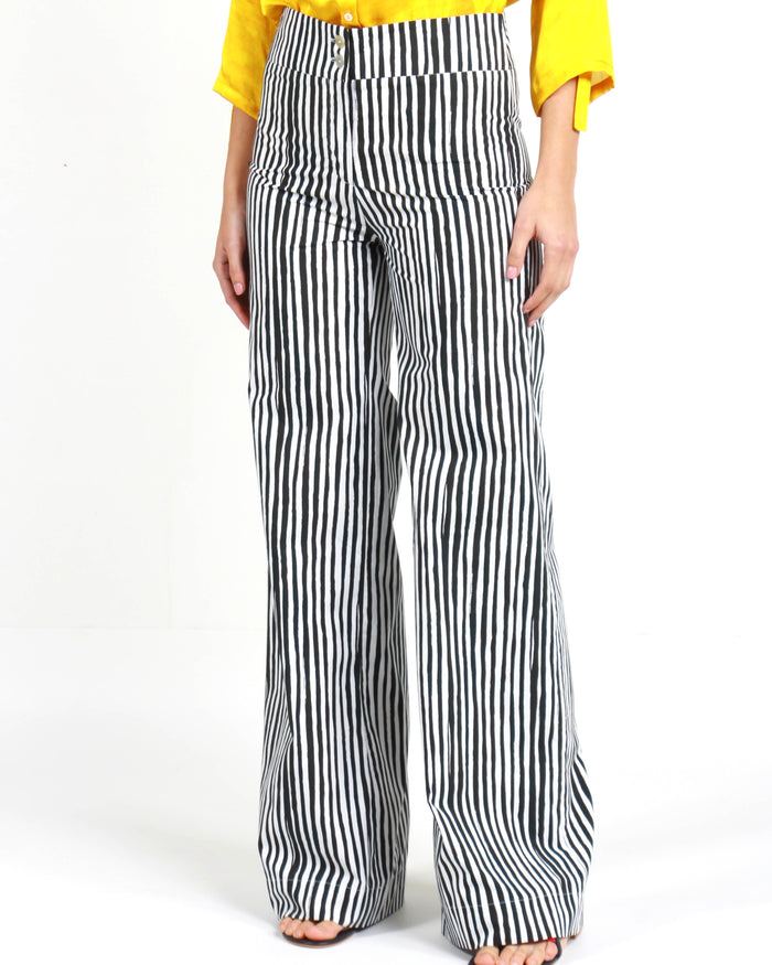 CALÇA RETA STRIPES PRETO