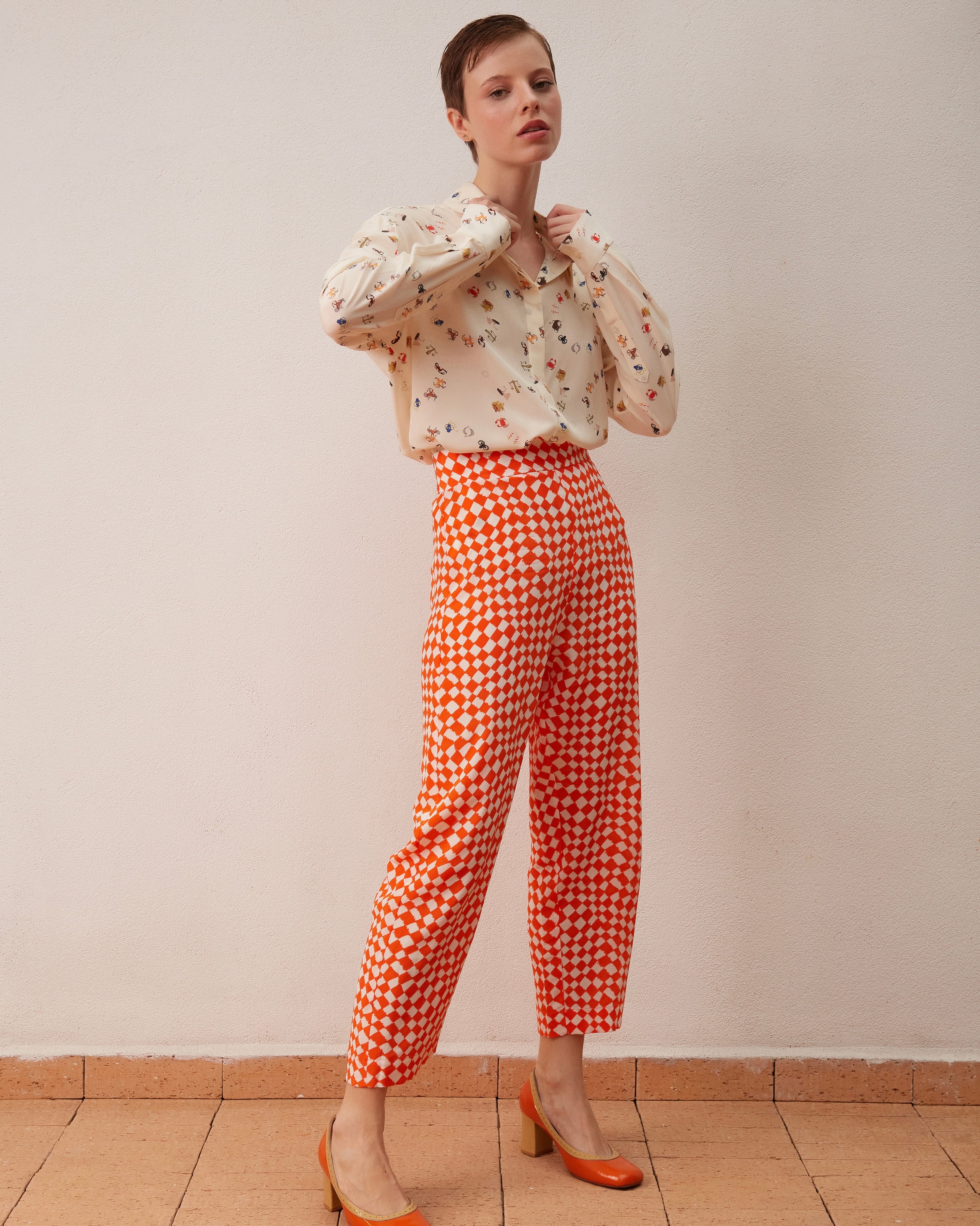 CALÇA GLÓRIA AZULEJO LARANJA
