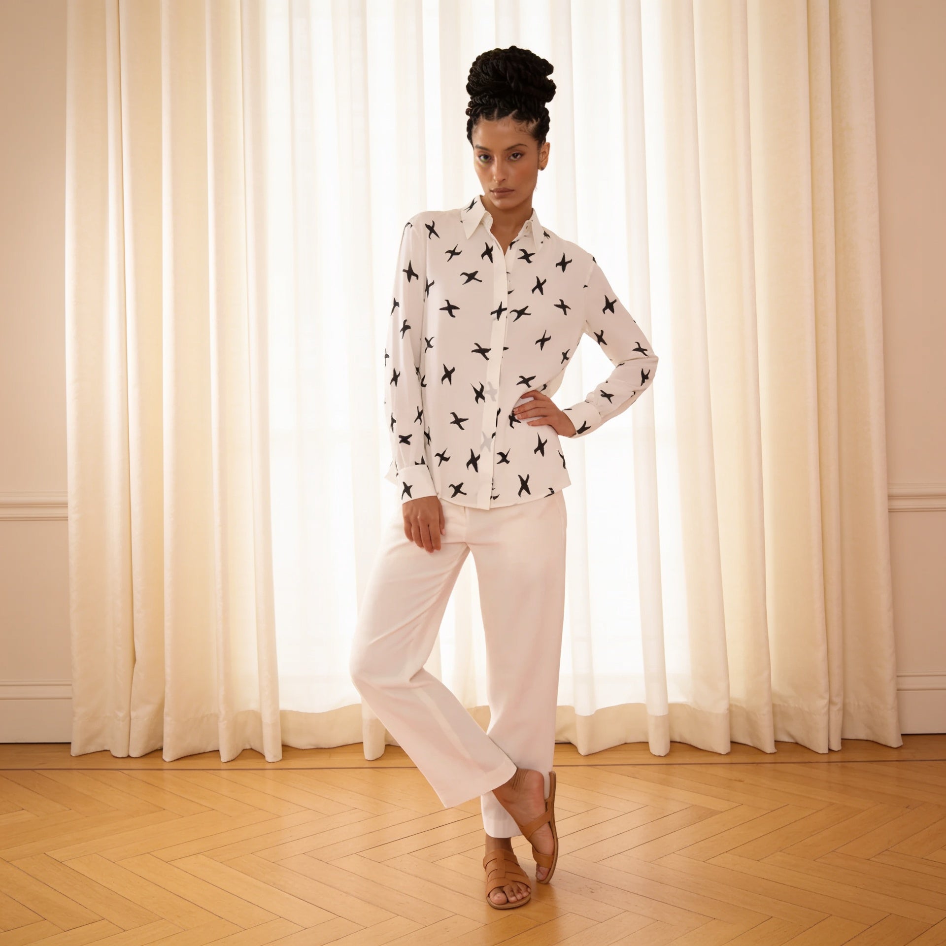 CAMISA ANA PIED DE POULE PRETO