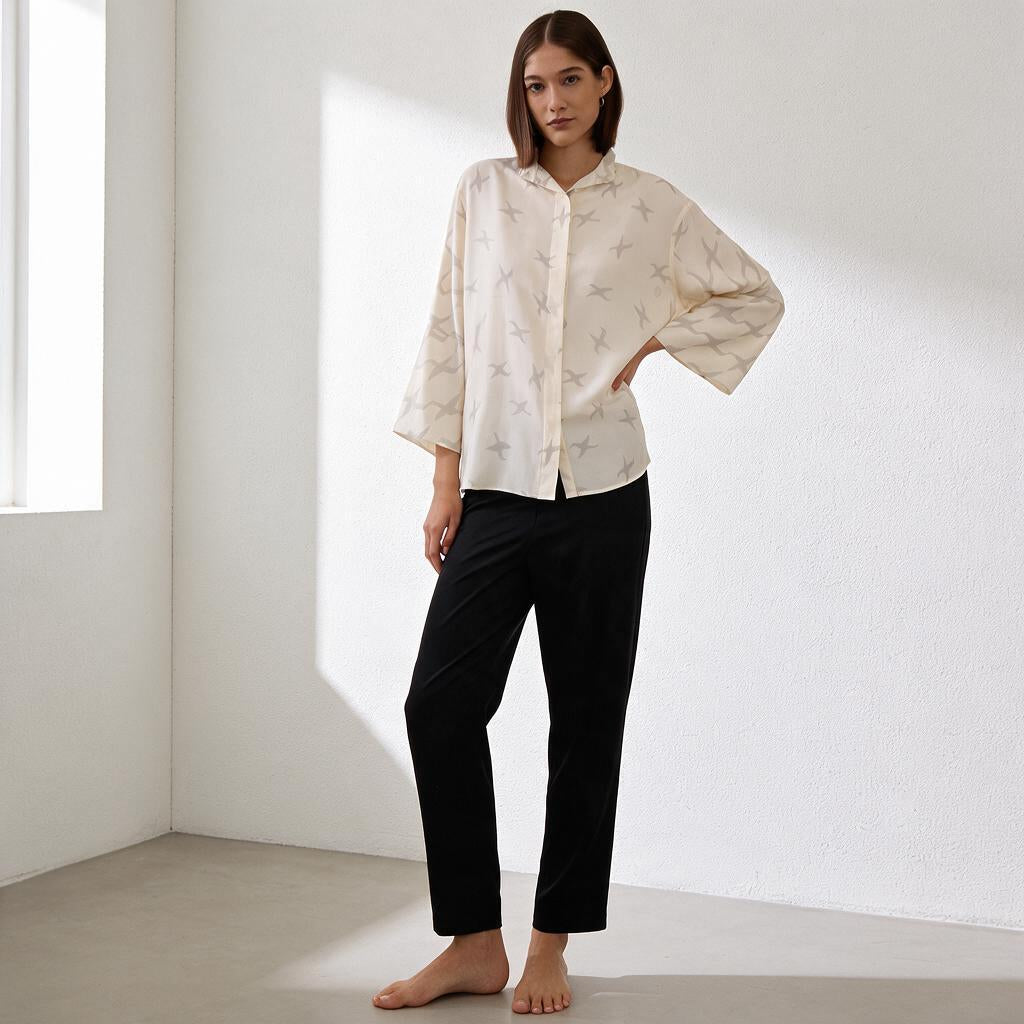CAMISA J PIED DE POULE CINZA