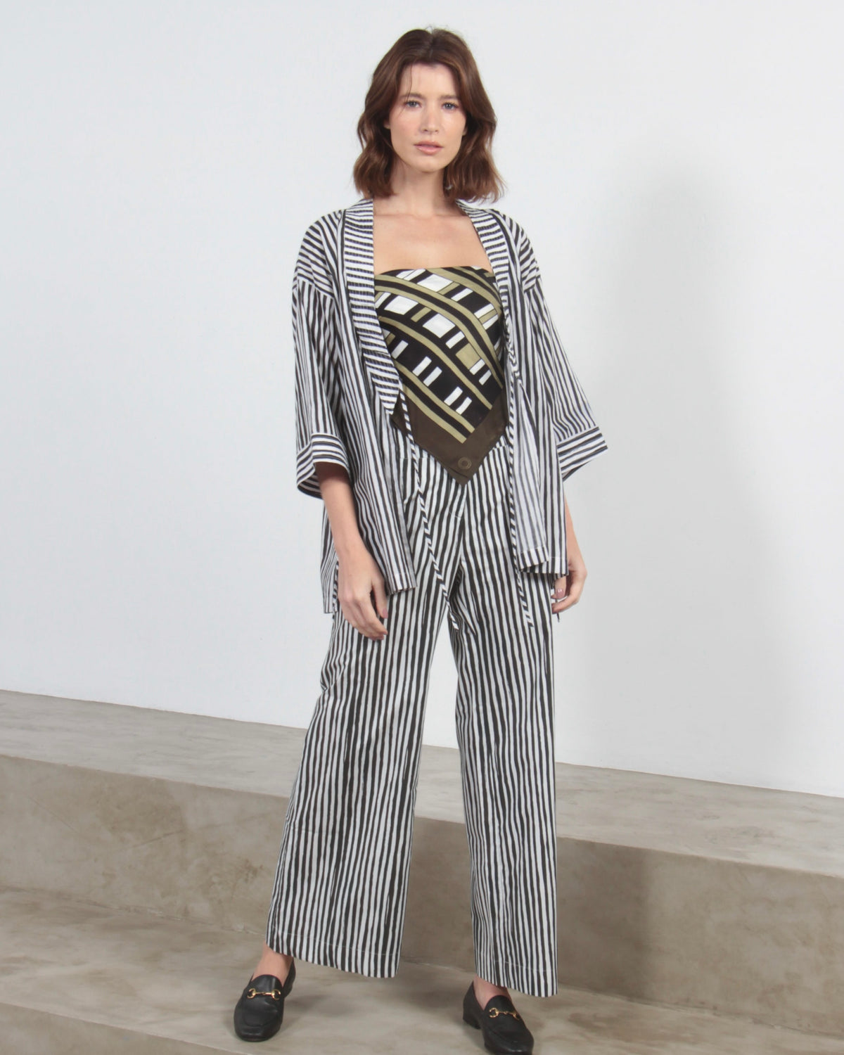CAMISA KIMONO STRIPES PRETA
