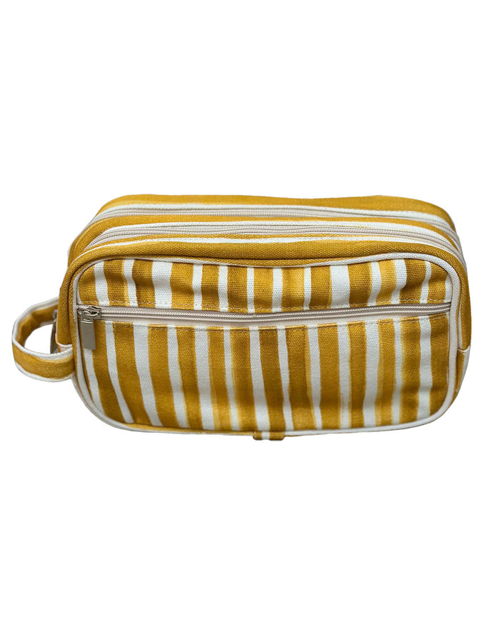 NECESSAIRE GRANDE STRIPES MOSTARDA