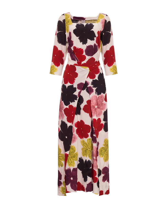VESTIDO ASA LONGO HIBISCOS