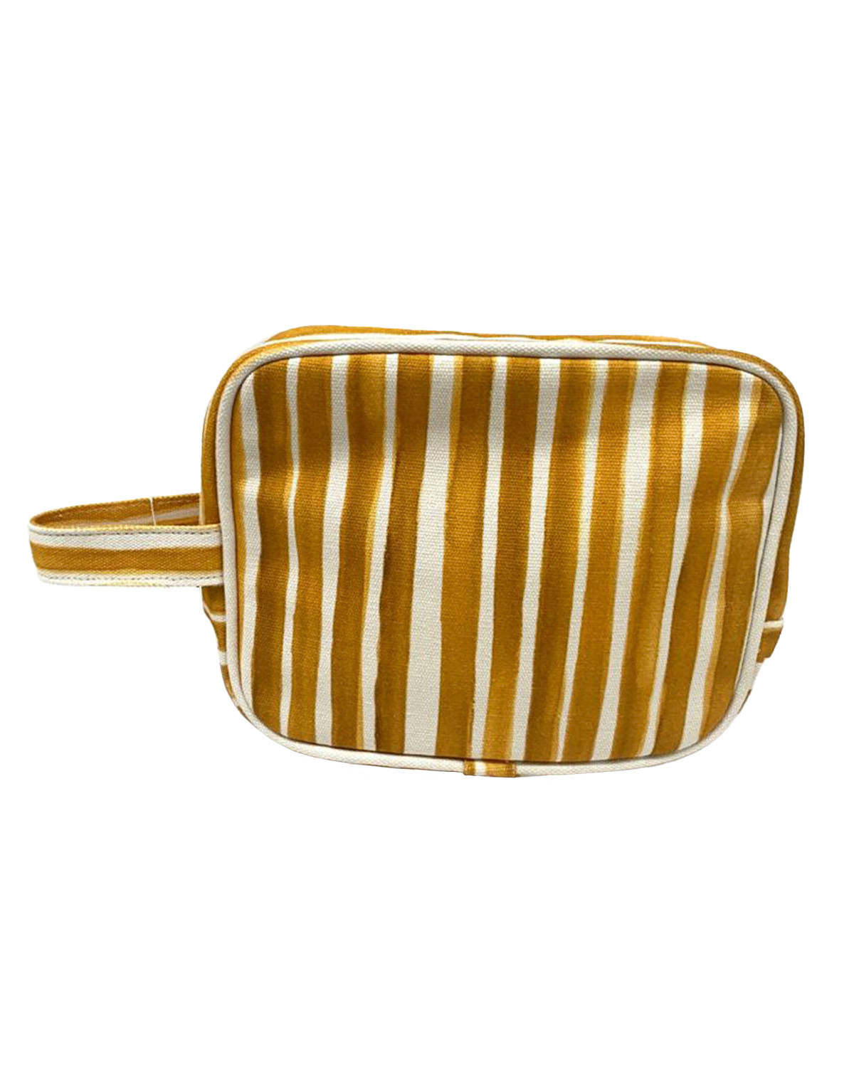 NECESSAIRE MÉDIA STRIPES MOSTARDA
