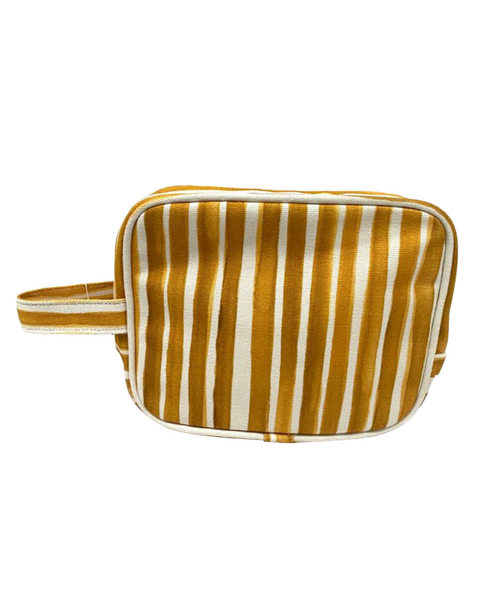 NECESSAIRE MÉDIA STRIPES MOSTARDA