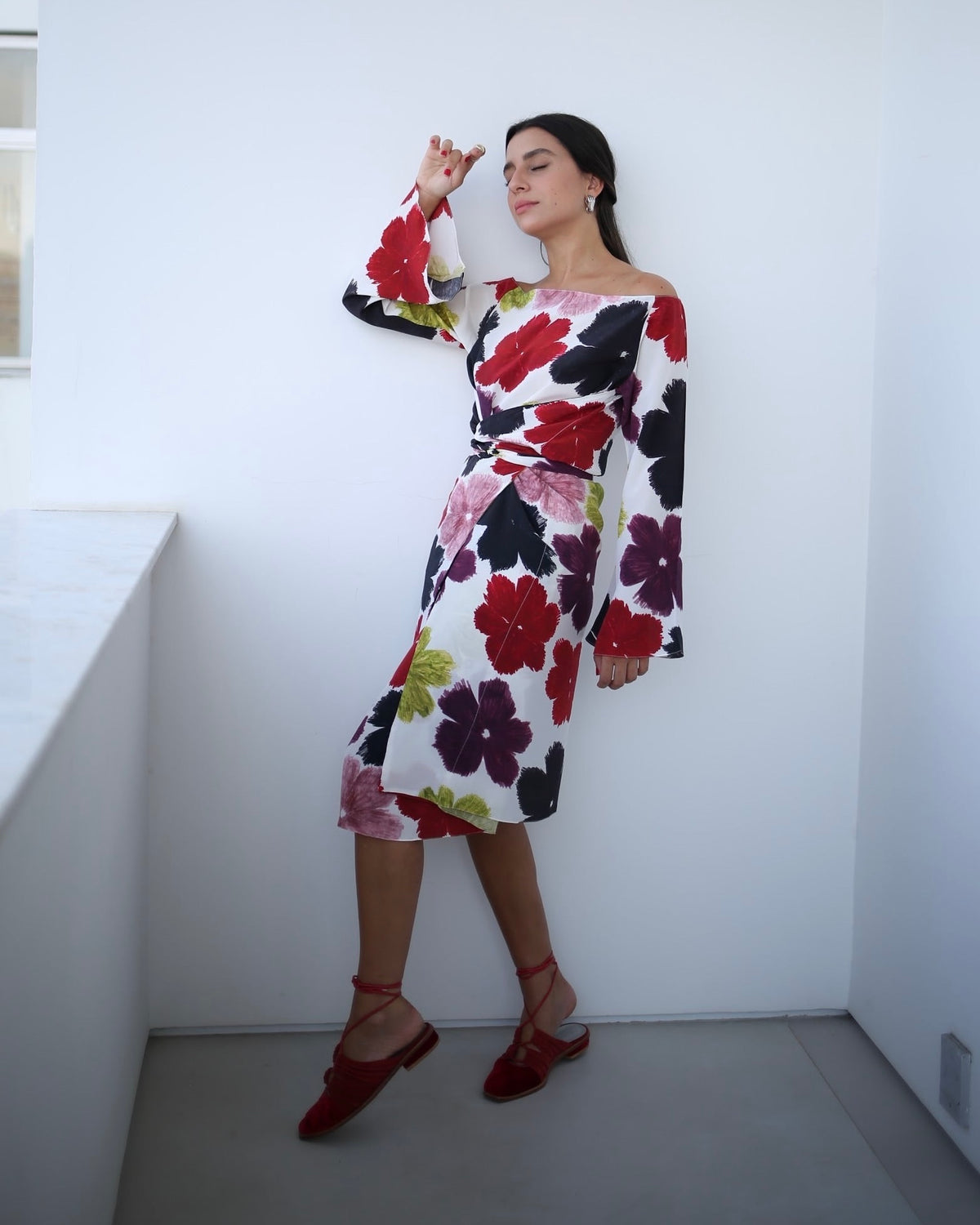 VESTIDO ASA CURTO HIBISCOS