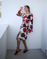 VESTIDO ASA CURTO HIBISCOS