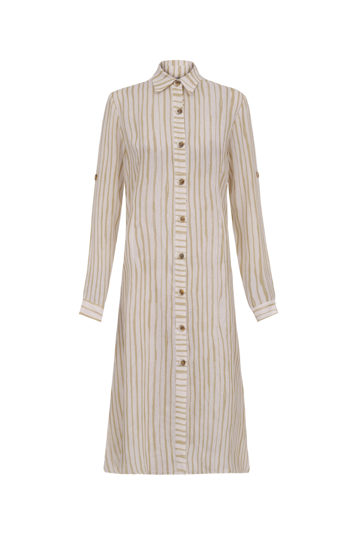 CHEMISE MIRIAM STRIPES BEGE