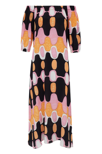 VESTIDO BARDOT IPANEMA ROSA E LARANJA