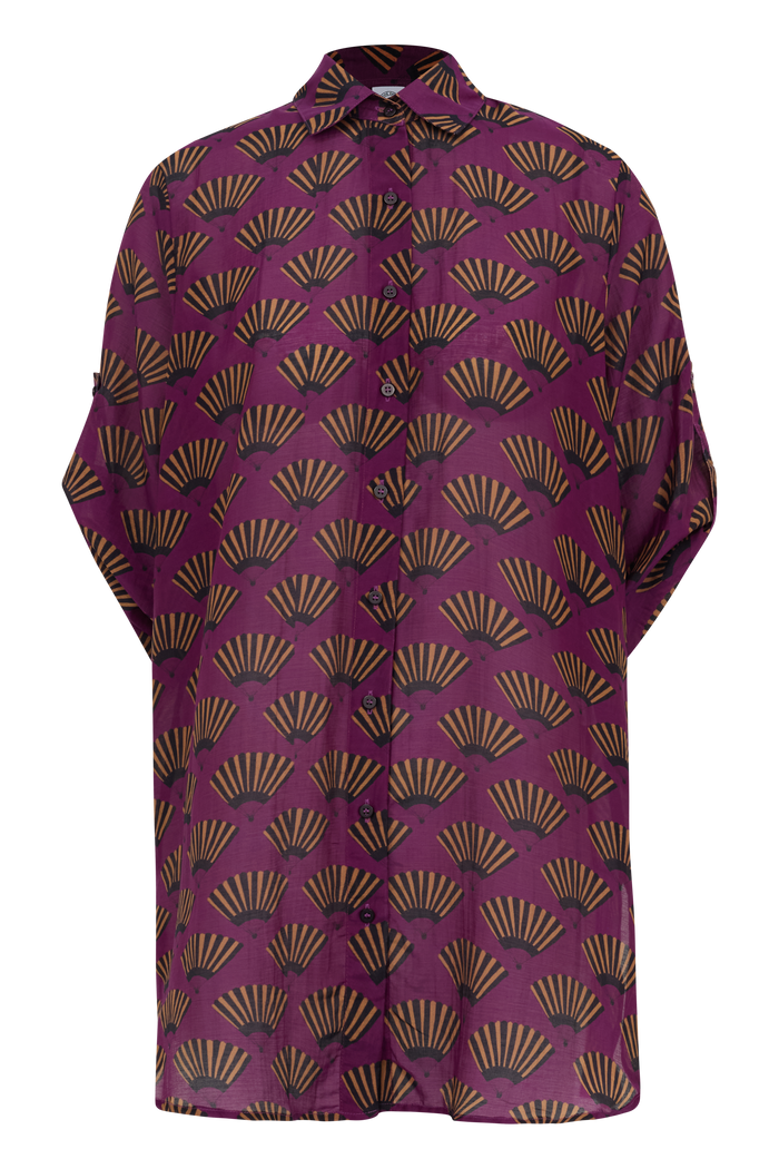 CAMISÃO ELISA LEQUE ROXO