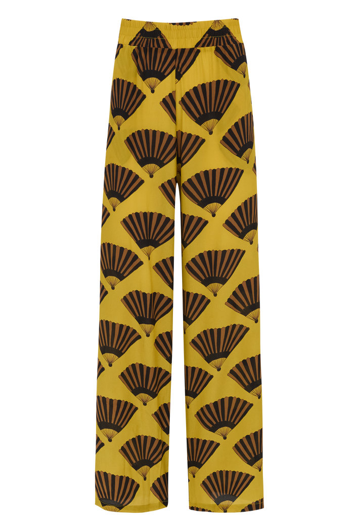 CALÇA LEQUES MOSTARDA