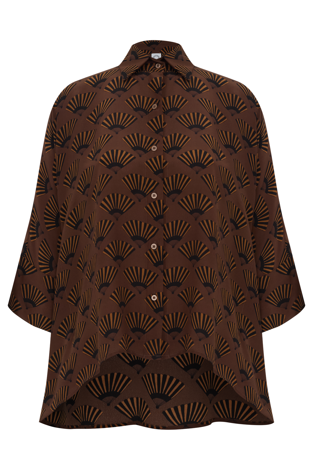 CAMISA LENÇO LEQUES MARROM