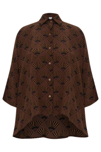 CAMISA LENÇO LEQUES MARROM