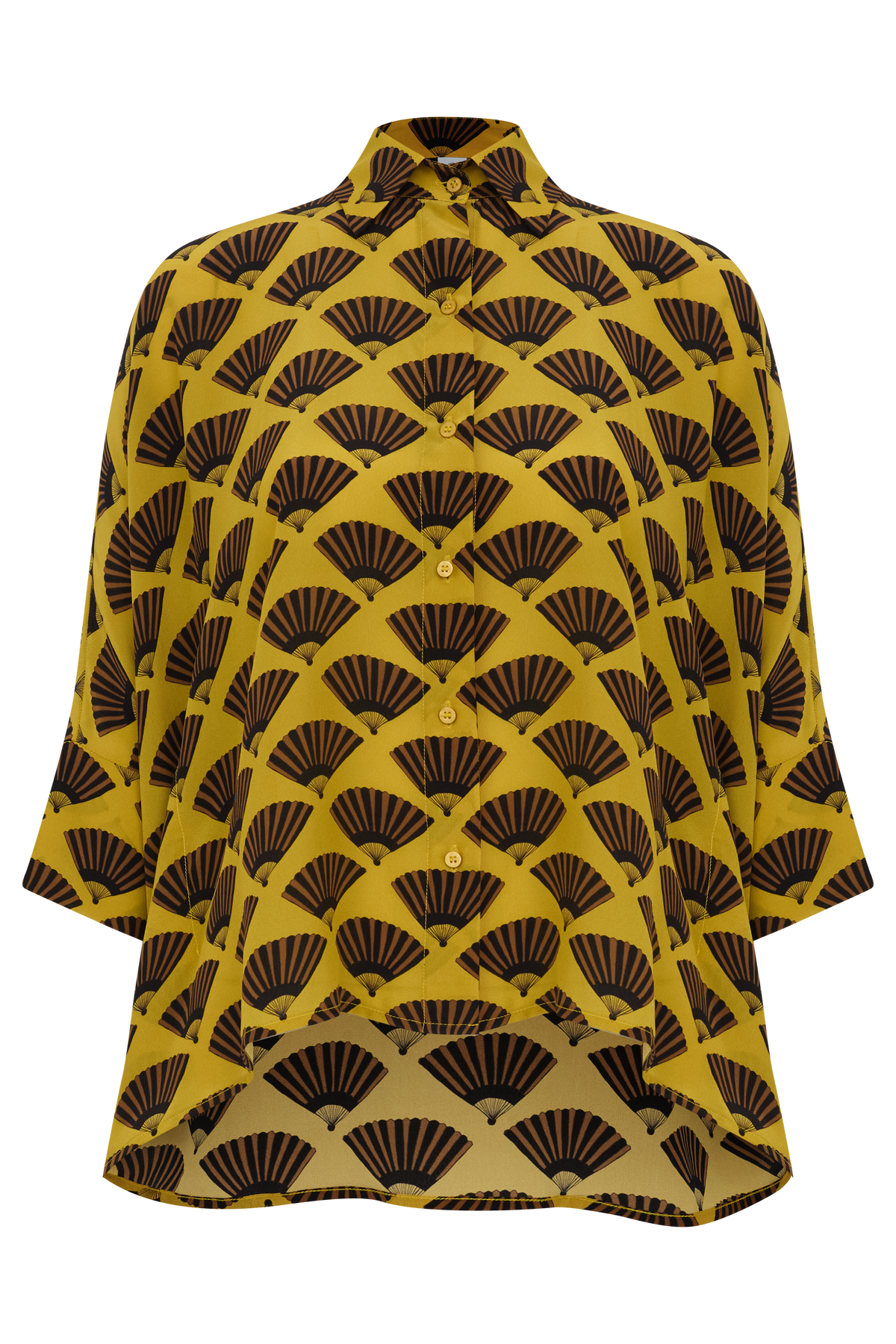 CAMISA LENÇO LEQUES MOSTARDA
