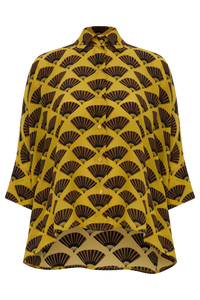 CAMISA LENÇO LEQUES MOSTARDA