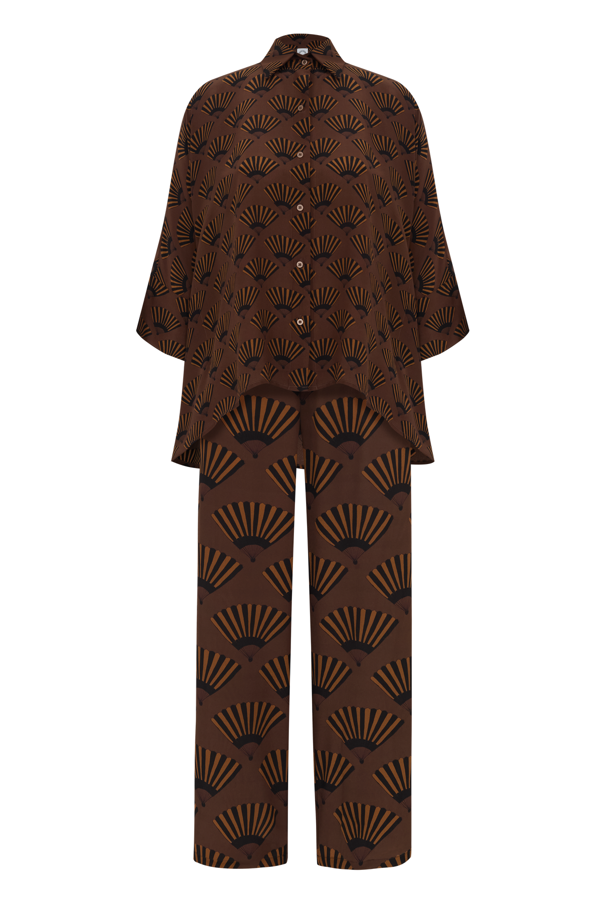 CAMISA LENÇO LEQUES MARROM