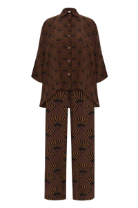 CAMISA LENÇO LEQUES MARROM
