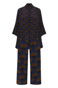 CALÇA LEQUE AZUL