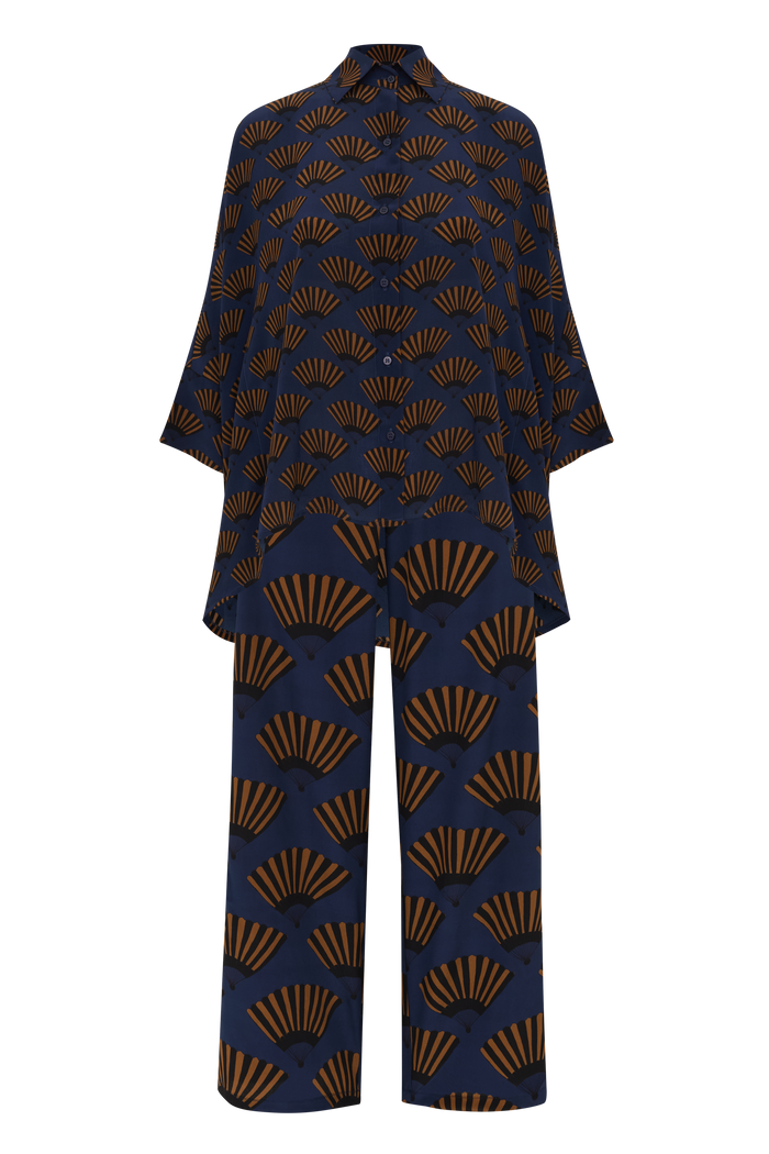 CALÇA LEQUE AZUL