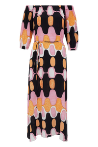 VESTIDO BARDOT IPANEMA ROSA E LARANJA