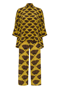 CALÇA LEQUES MOSTARDA