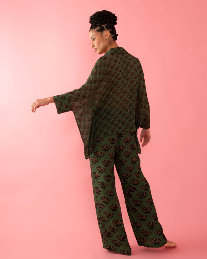 CAMISA LENÇO LEQUES VERDE