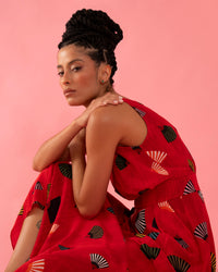 VESTIDO FIT LEQUE VERMELHO
