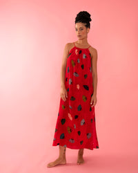 VESTIDO LUIZA LEQUE VERMELHO