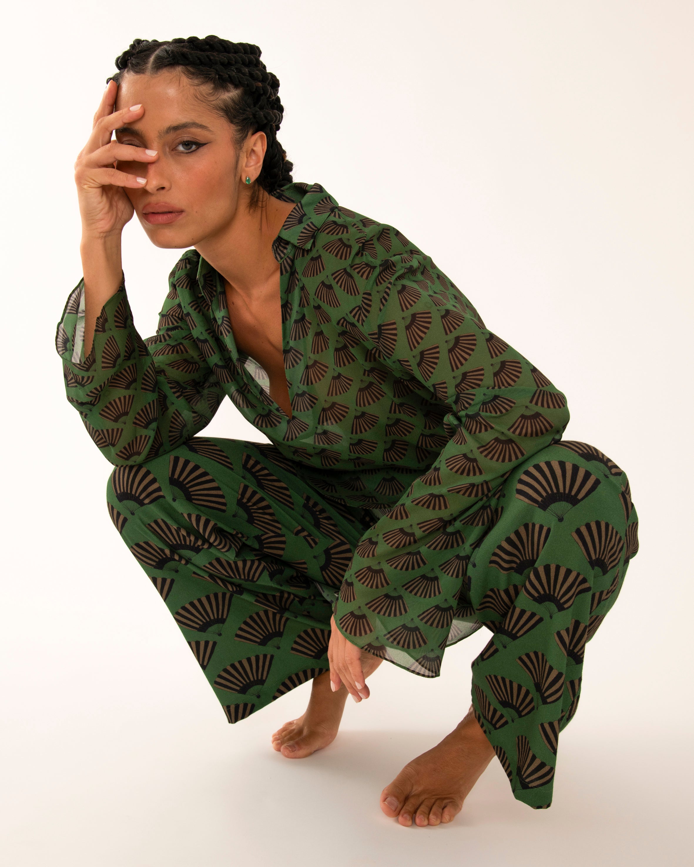 CALÇA LEQUE VERDE