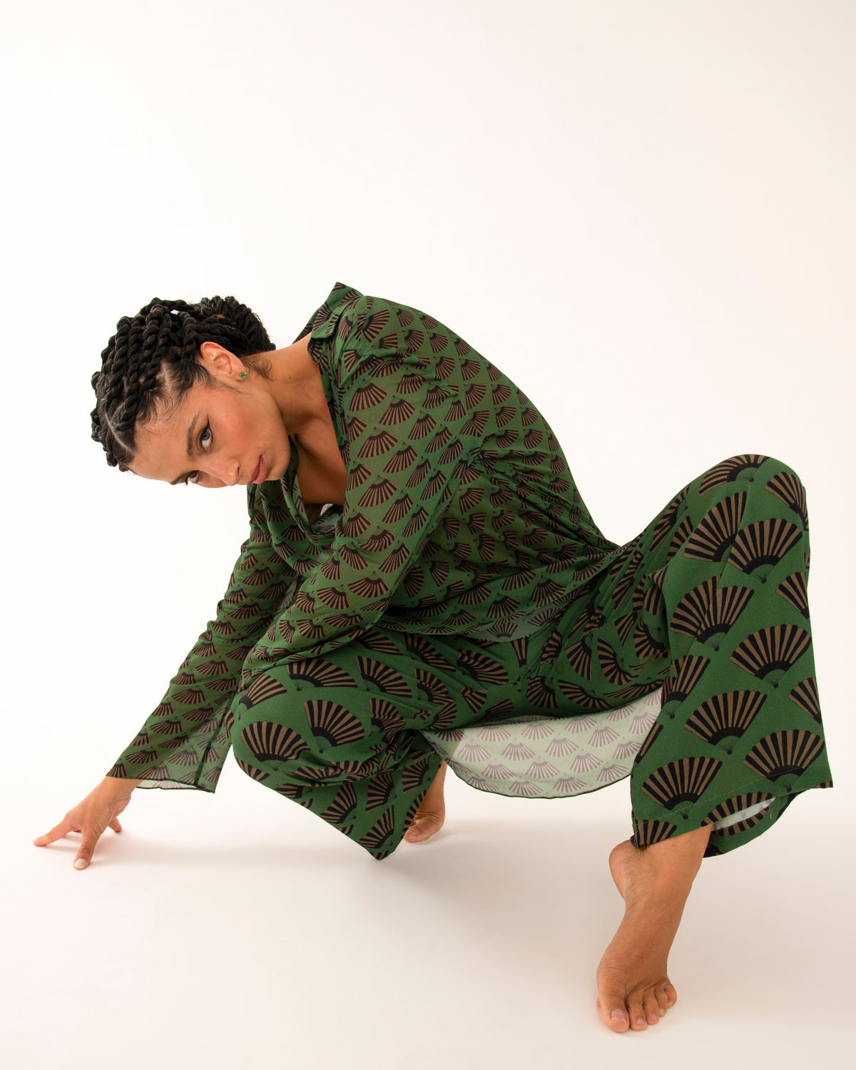 CALÇA LEQUE VERDE