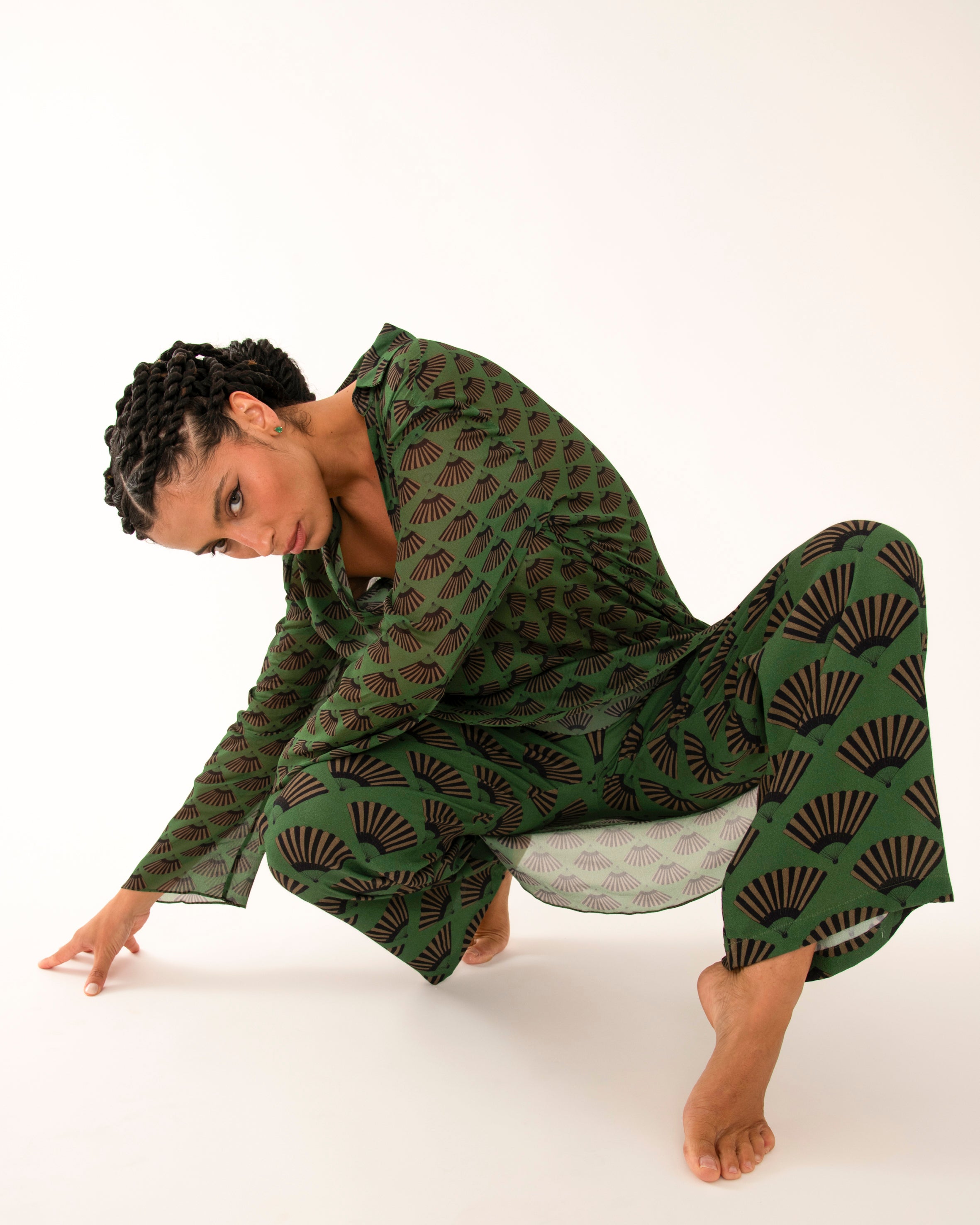 CALÇA LEQUE VERDE